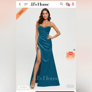 JJs House Blue Satin Corset Dress